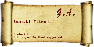 Gerstl Albert névjegykártya